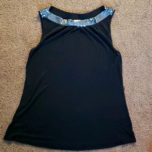 Flowy Blank Tank w/ Sequin neck